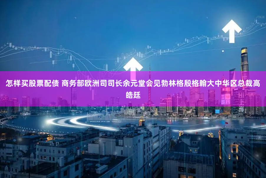 怎样买股票配债 商务部欧洲司司长余元堂会见勃林格殷格翰大中华区总裁高皓廷