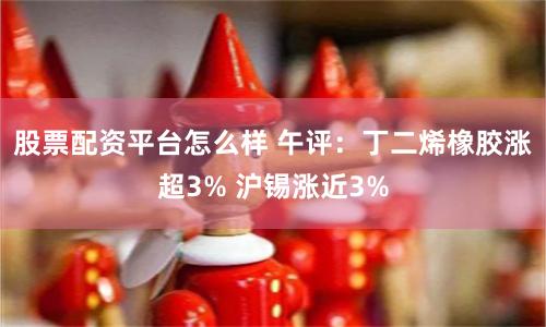 股票配资平台怎么样 午评：丁二烯橡胶涨超3% 沪锡涨近3%