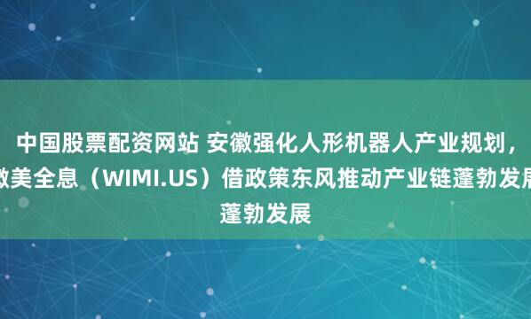 中国股票配资网站 安徽强化人形机器人产业规划，微美全息（WIMI.US）借政策东风推动产业链蓬勃发展